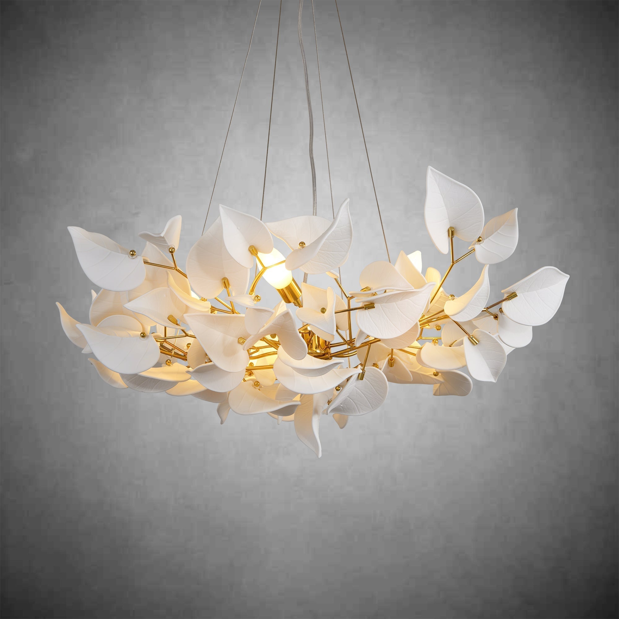 Ceramic Ginkgo Leaf Chandelier
