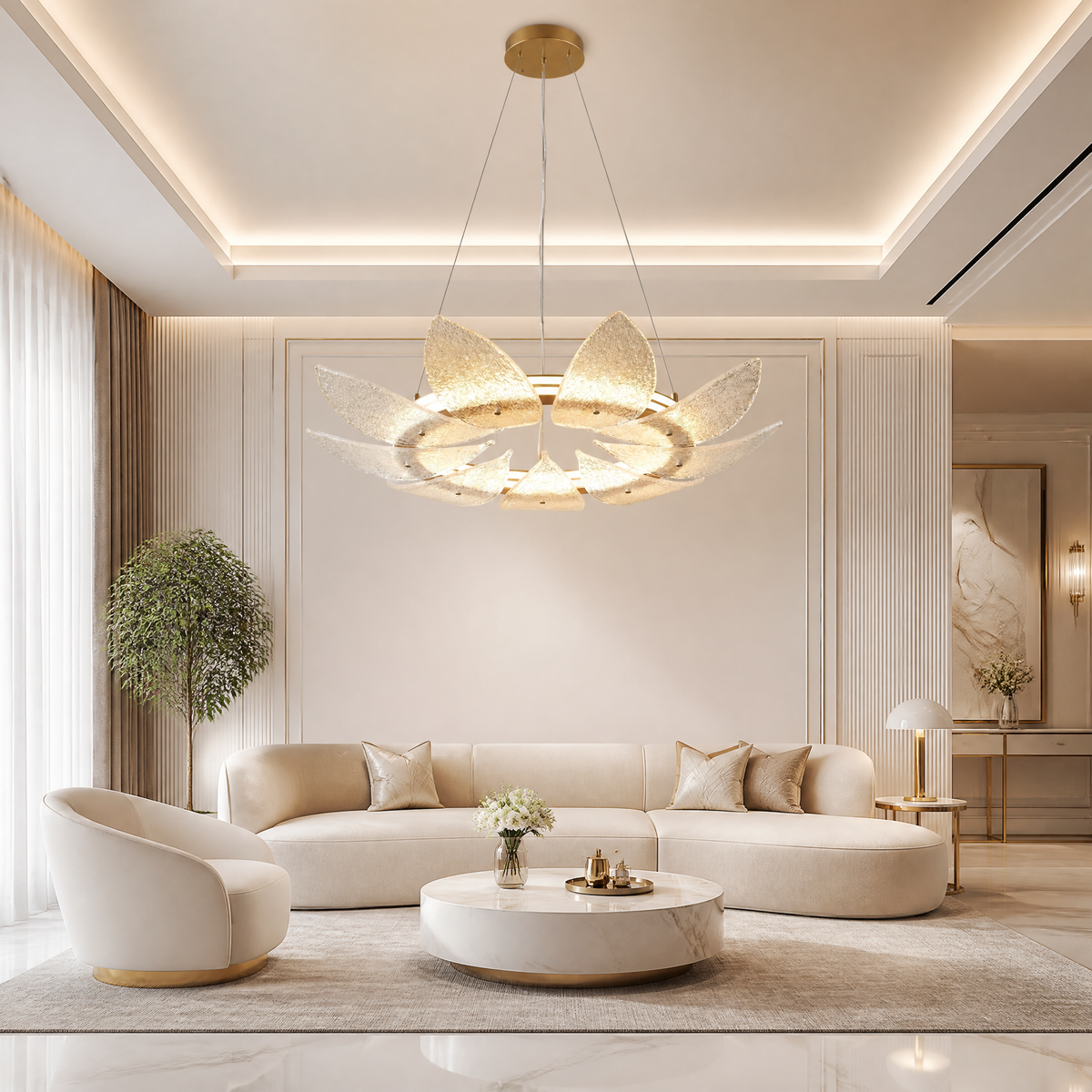 Pelen Modern Glass Ring Chandelier