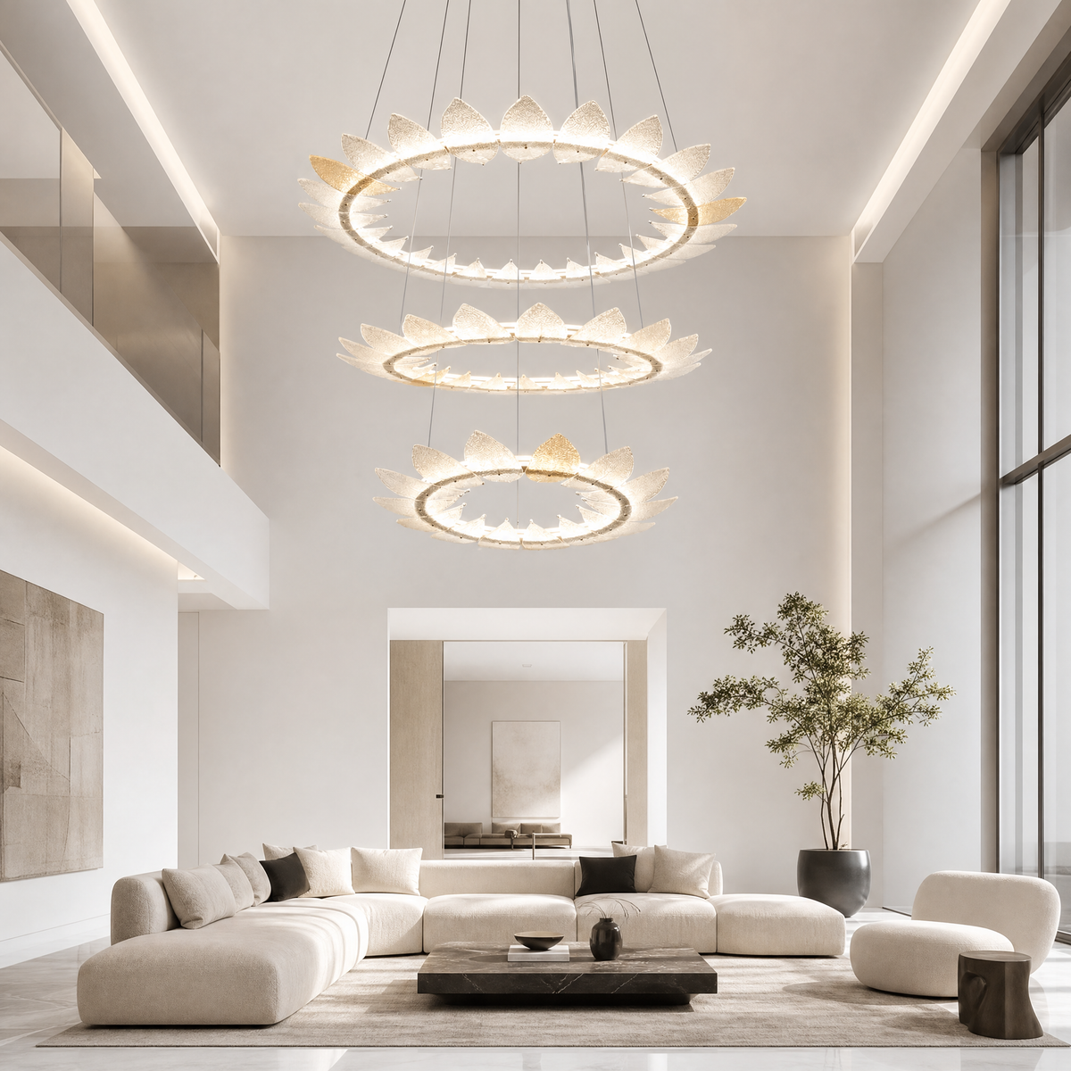 Pelen Modern Foyer Large Ring Chandelier