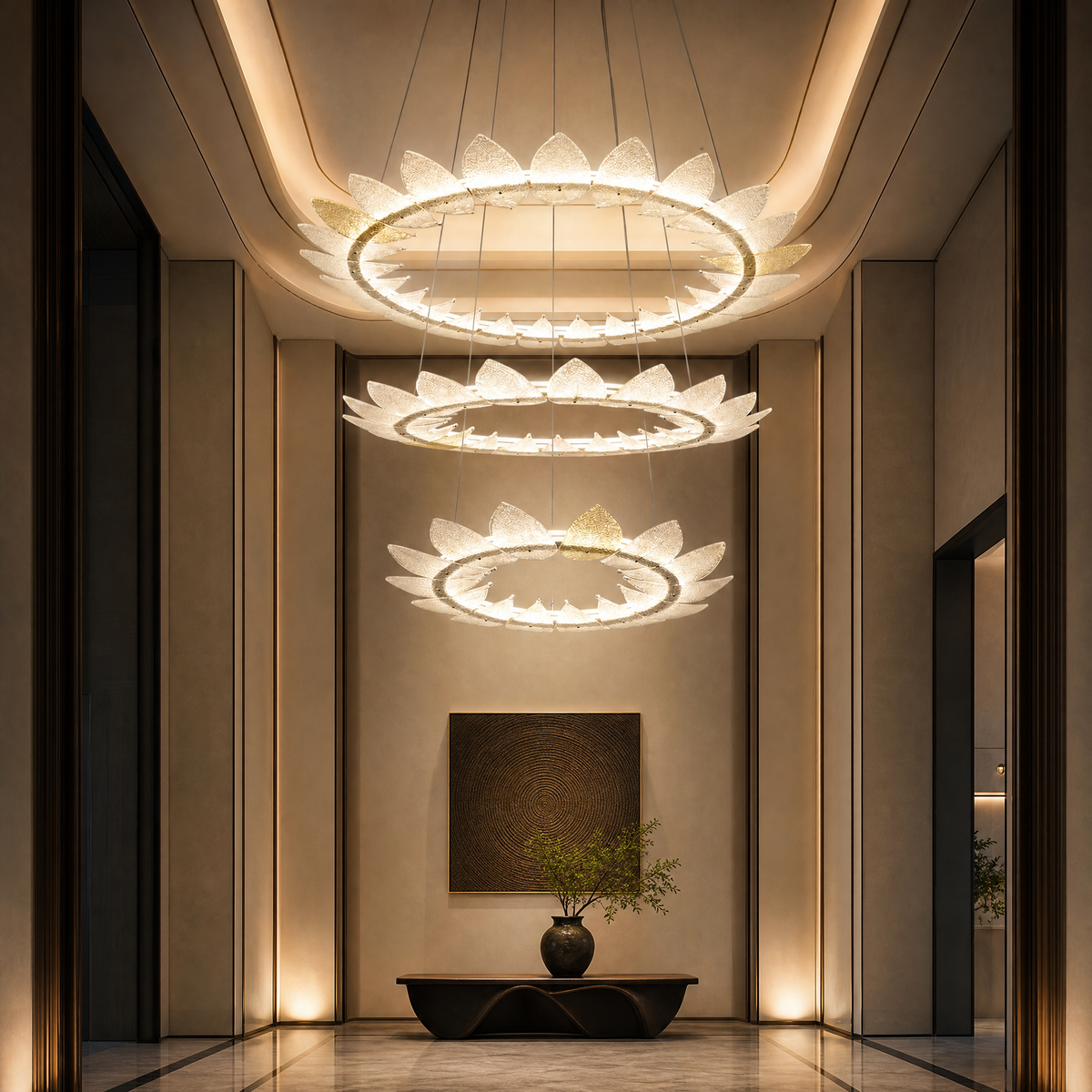 Pelen Modern Foyer Large Ring Chandelier
