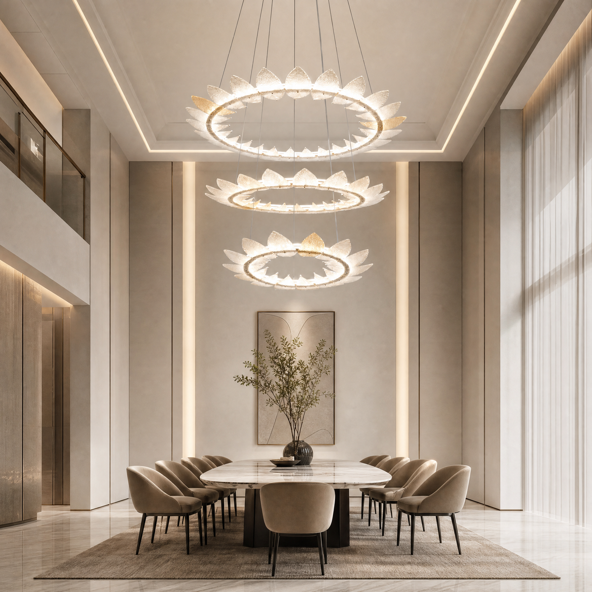 Pelen Modern Foyer Large Ring Chandelier