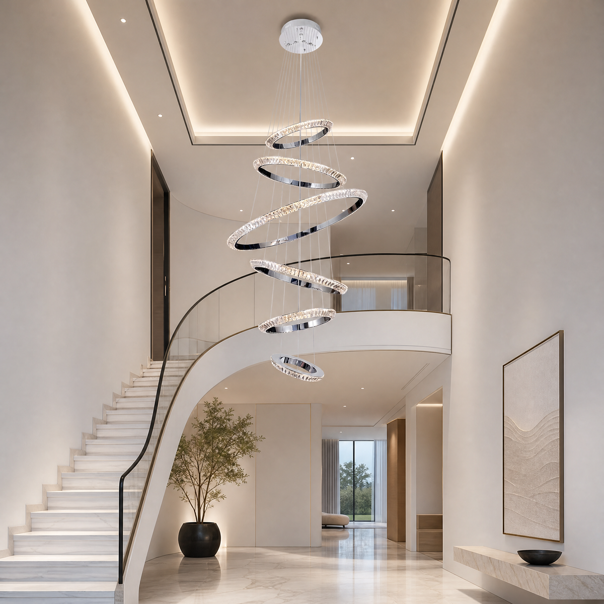 Wenen Crystal Cascading Chandelier 47.2"