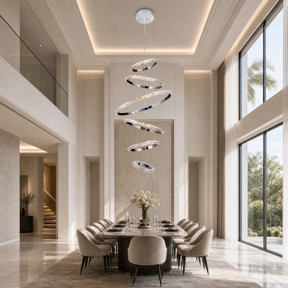 Wenen Crystal Cascading Chandelier 47.2"