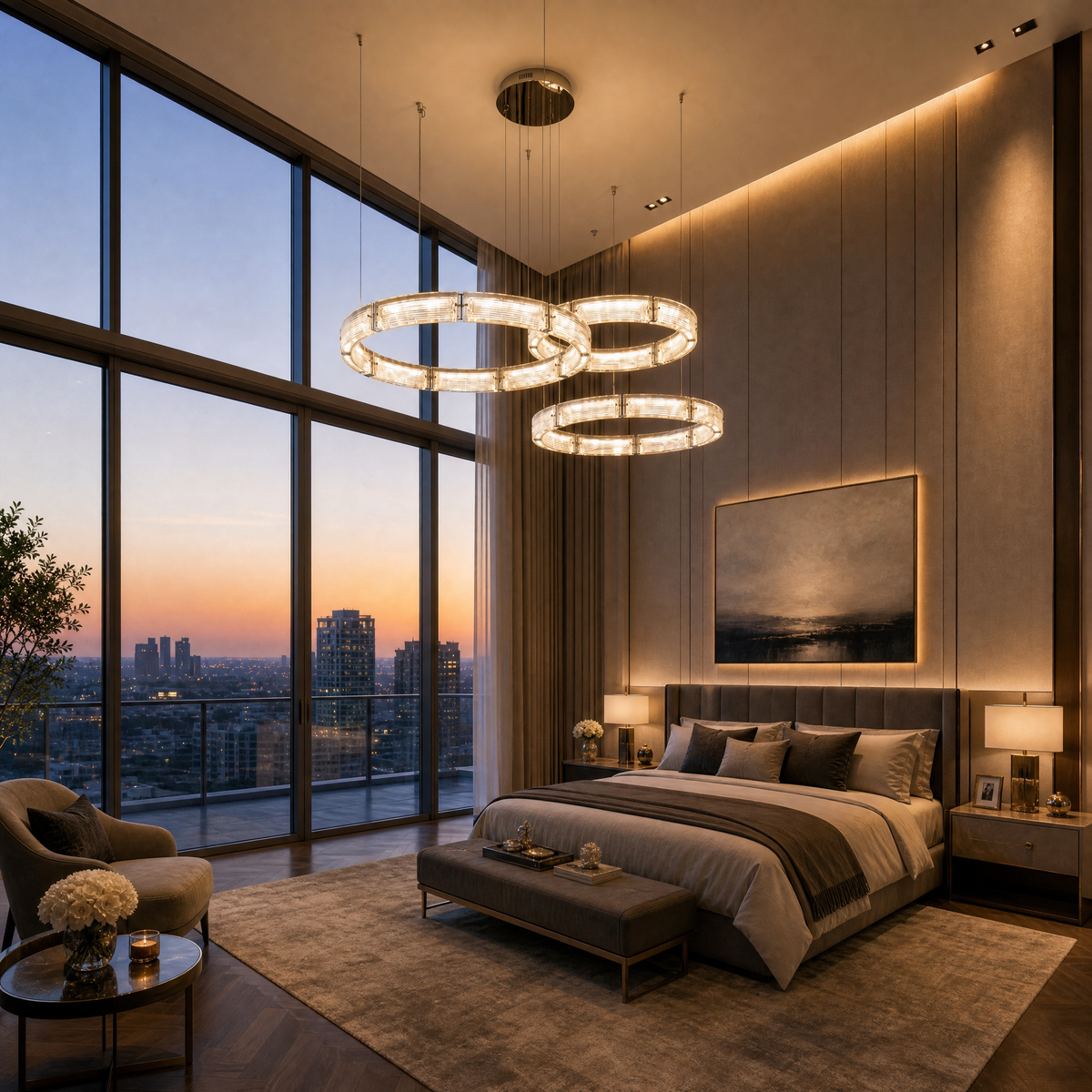 Galia Modern Glass Chandelier For Living Room