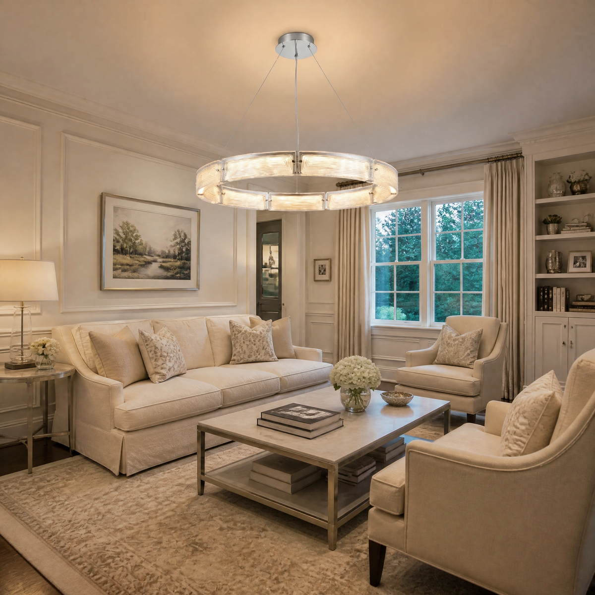 Galia Modern Glass Round Chandelier