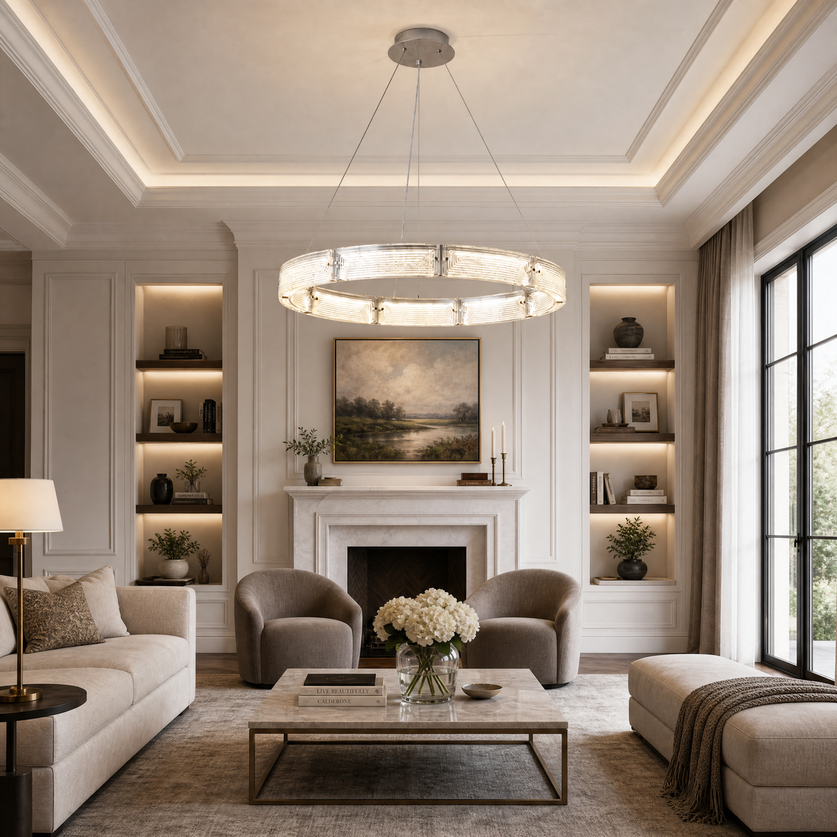 Galia Modern Glass Round Chandelier
