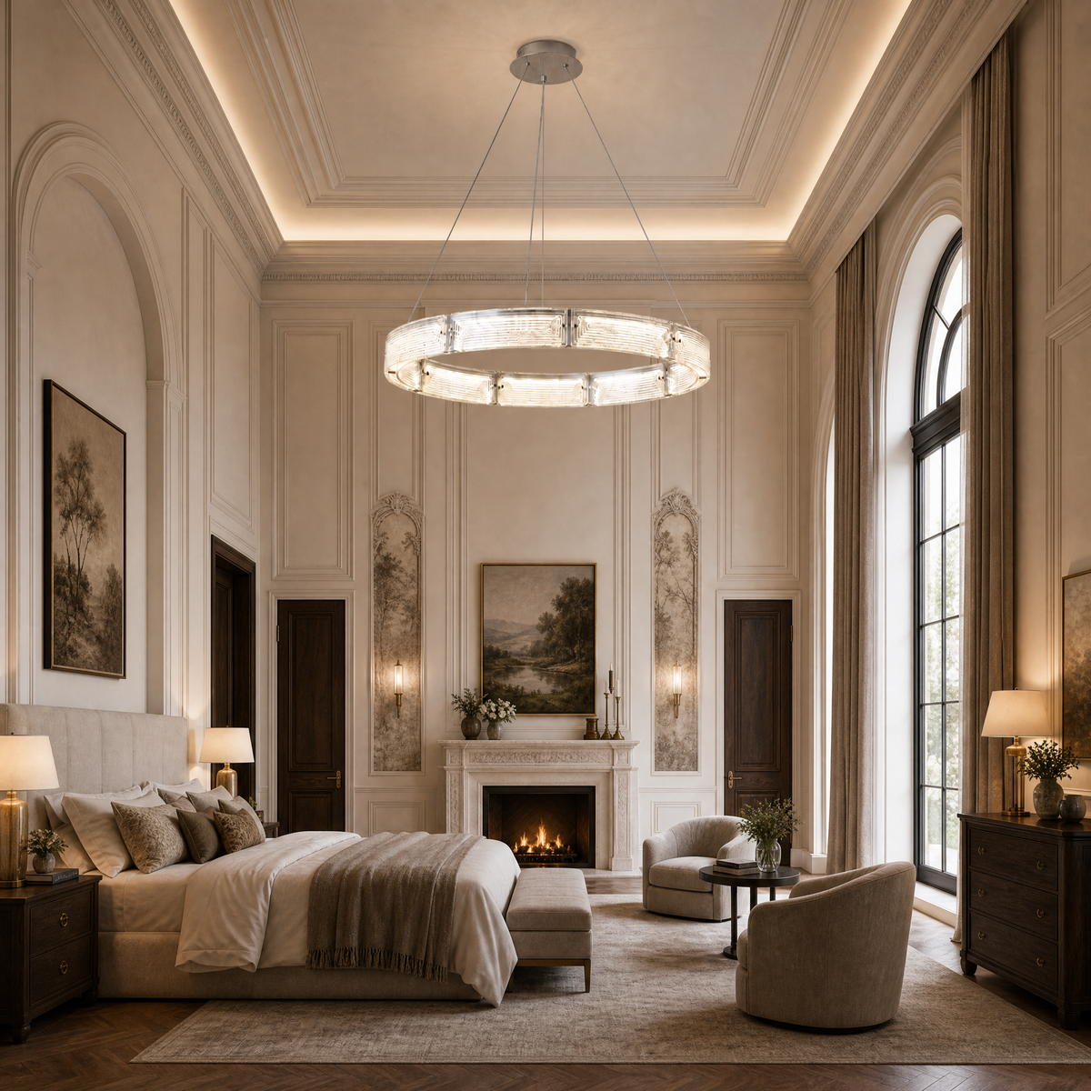 Galia Modern Glass Round Chandelier