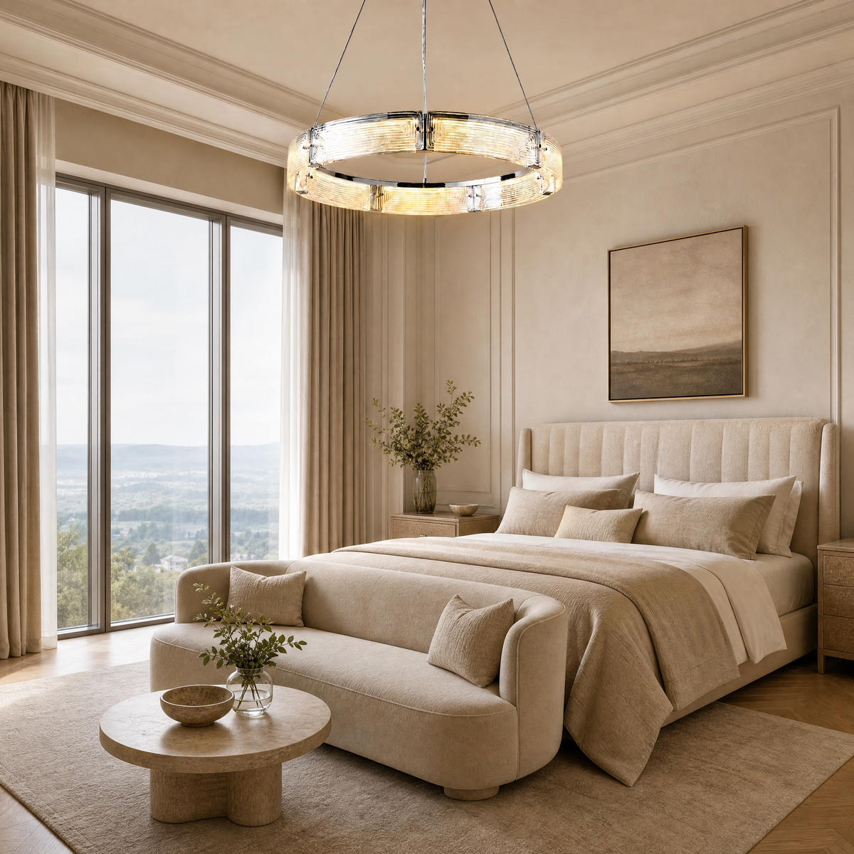 Galia Modern Glass Round Chandelier