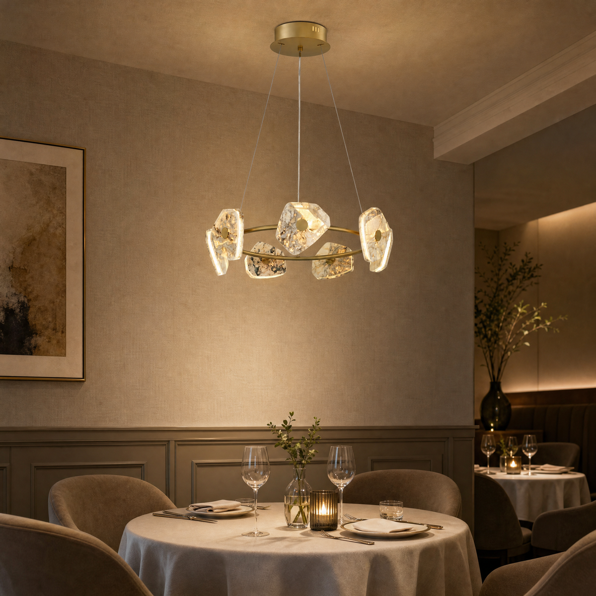 Petra Modern Natrual Stone Pendant Light
