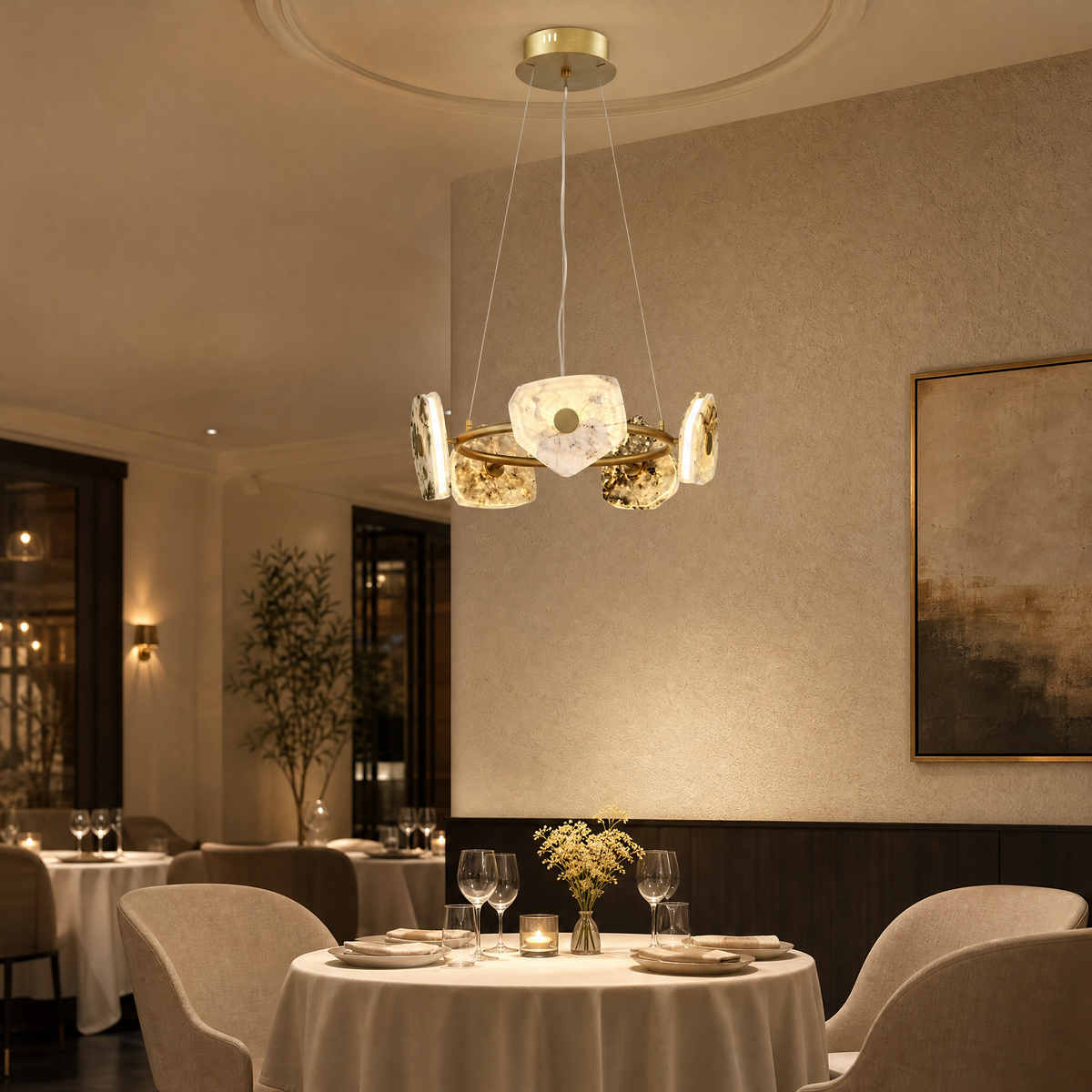 Petra Modern Natrual Stone Pendant Light