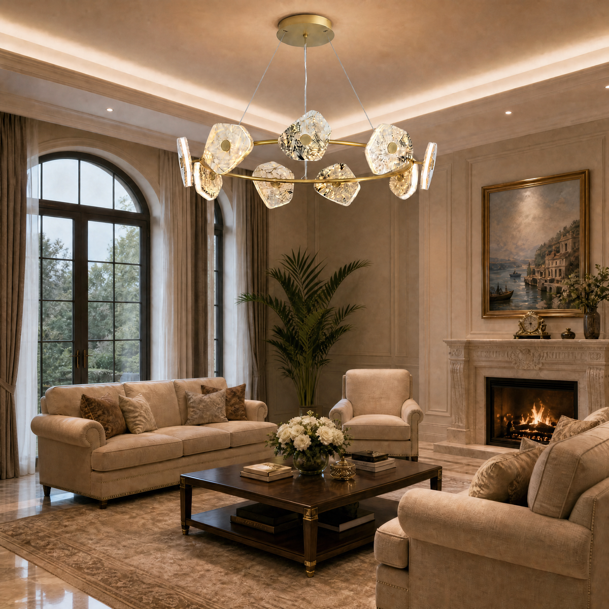 Petra Modern Natrual Stone Pendant Light