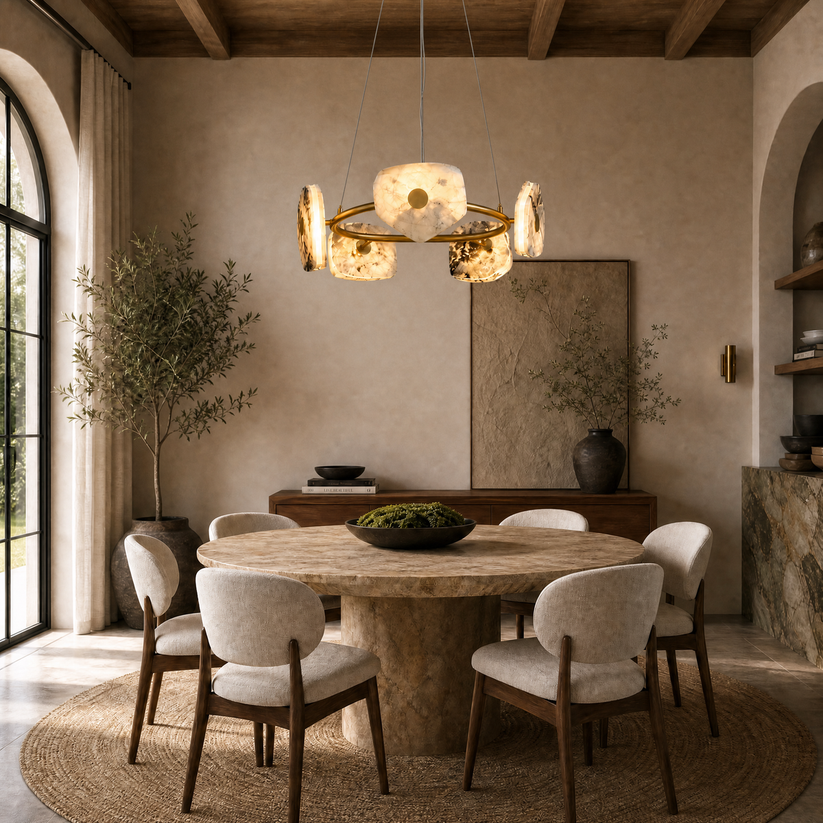 Petra Modern Natrual Stone Pendant Light
