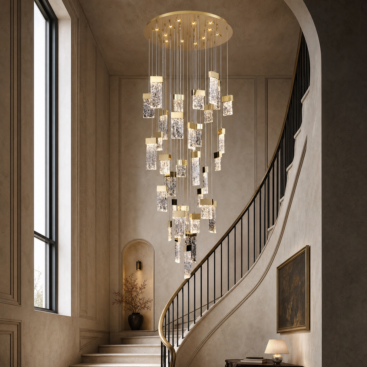 Toria Blown Glass Cascading Chandelier 31.5"