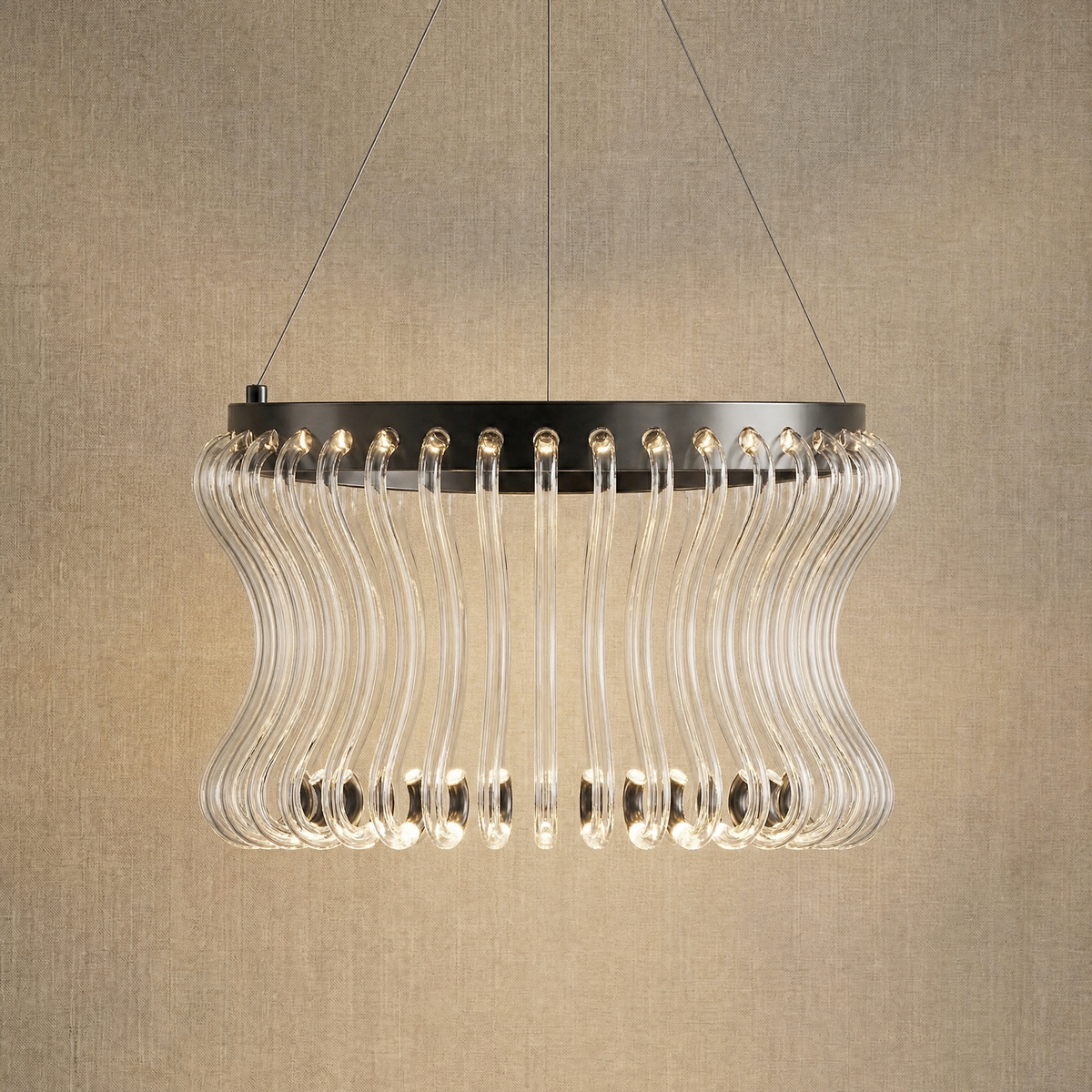 Yoria Glass Round Chandelier 21.6"D
