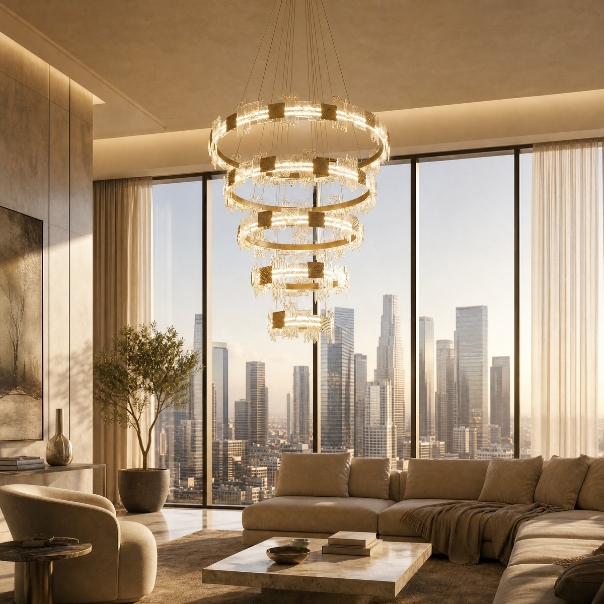 Lysen Modern Large Foyer Chandelier