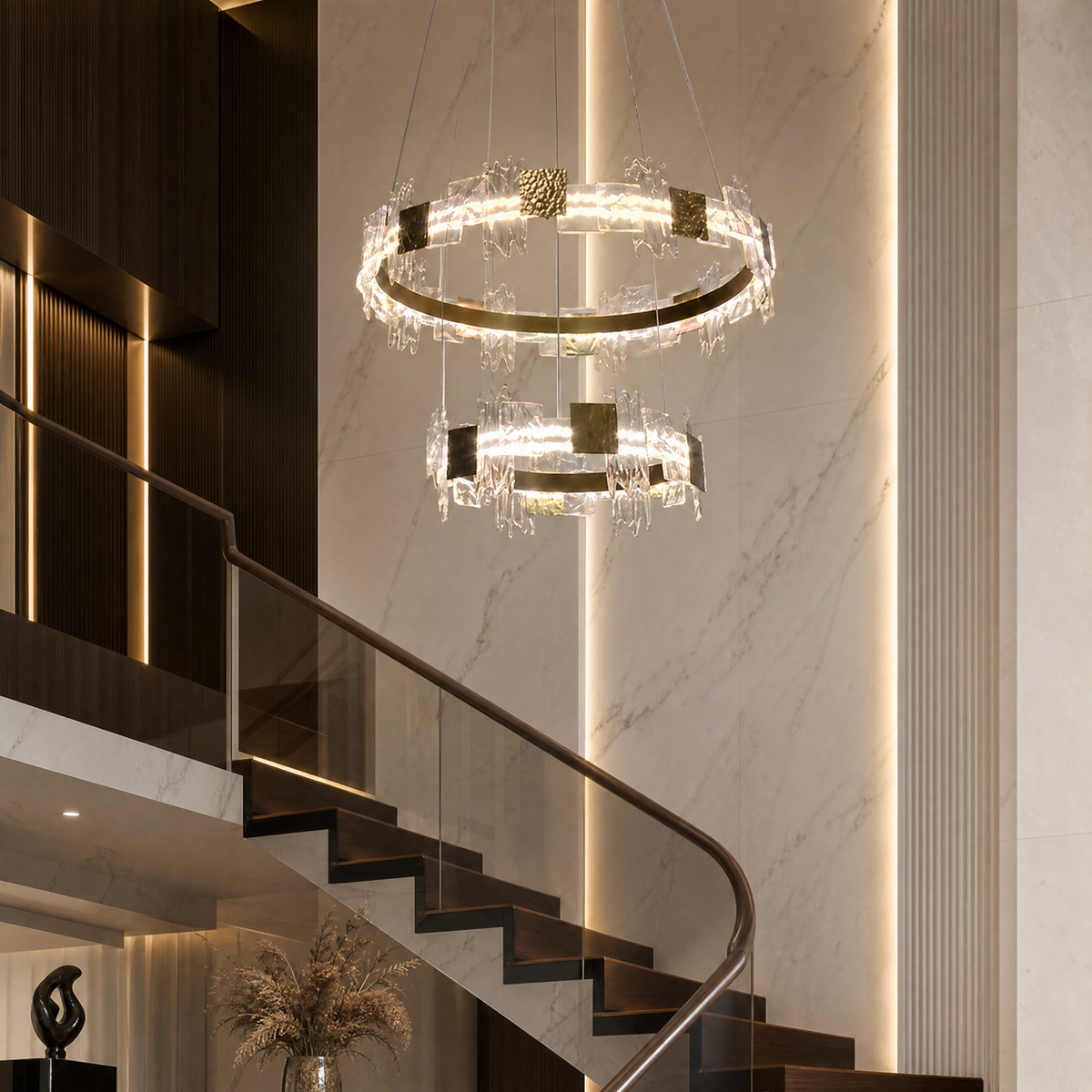 Elodie 2 Tiers Modern Gold Chandelier