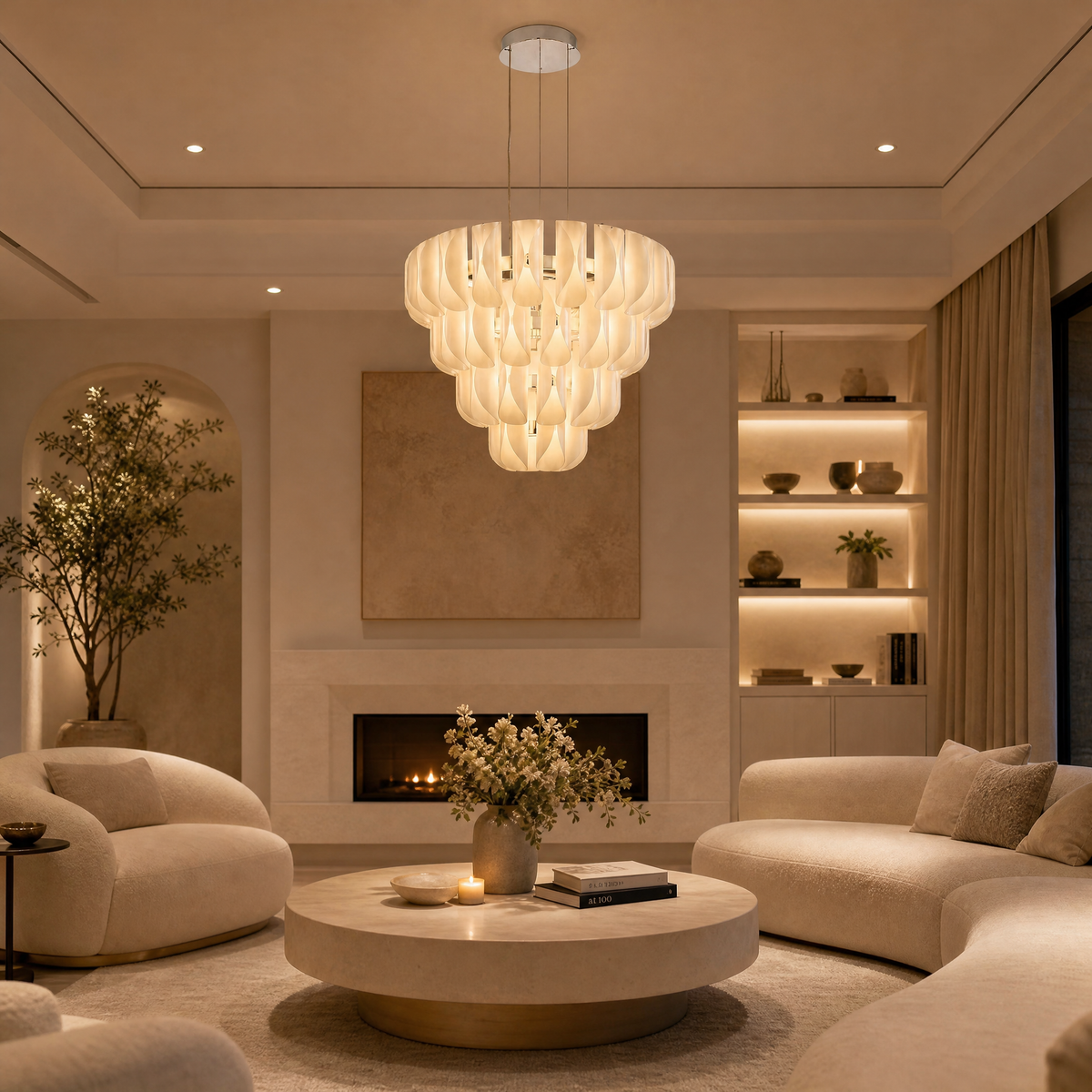 Ilyia Modern Tiered Glass Chandelier