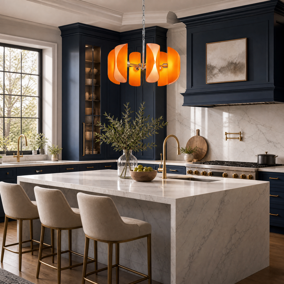 Ilyia Modern Chrome Glass Pendant Light