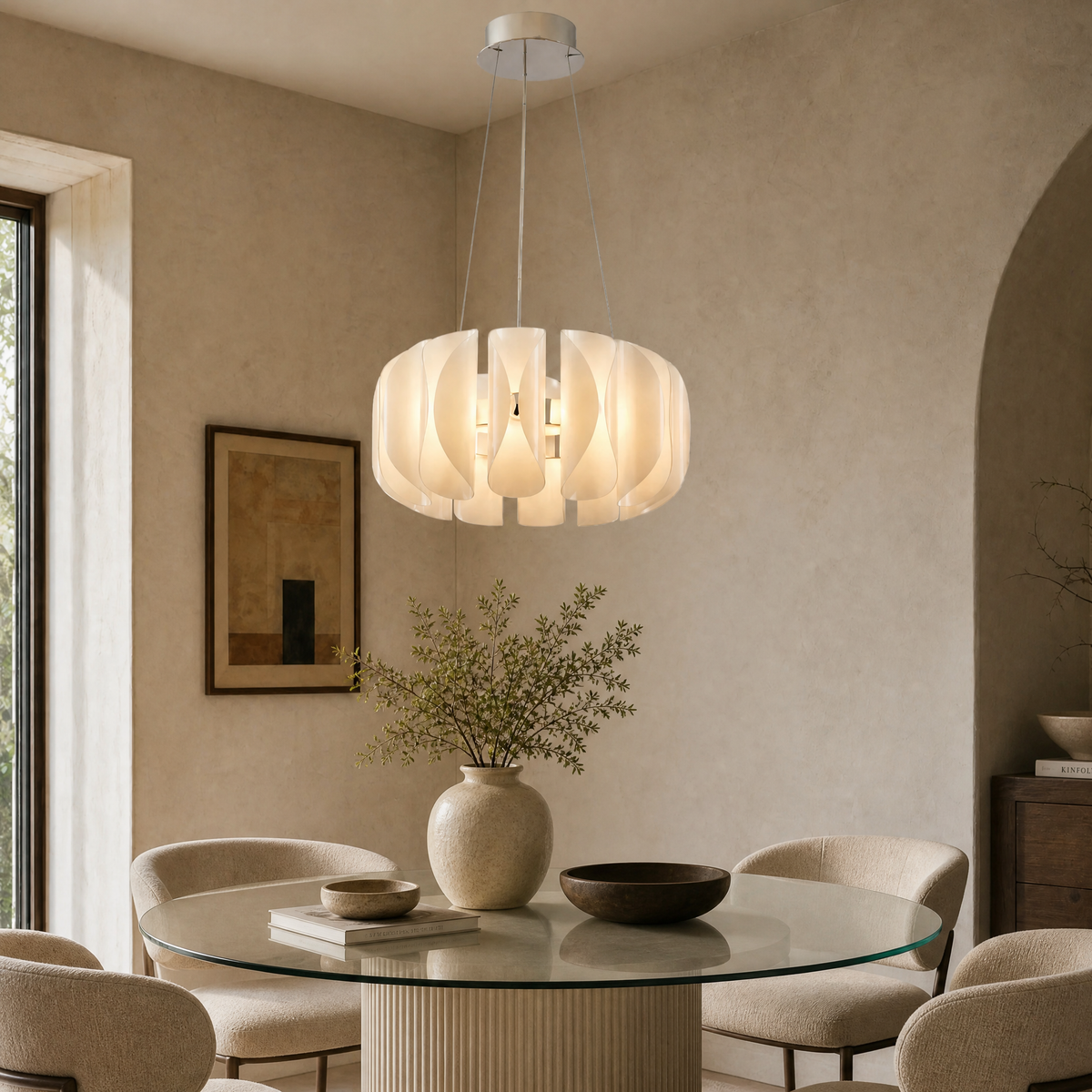 Ilyia Modern Glass Round Chandelier
