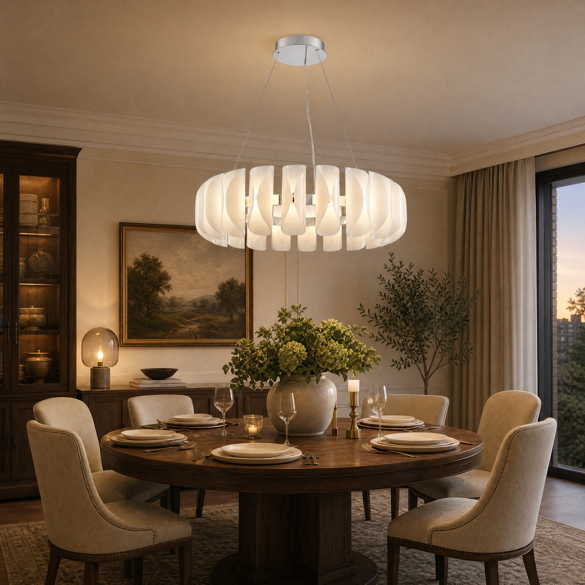 Ilyia Modern Glass Round Chandelier