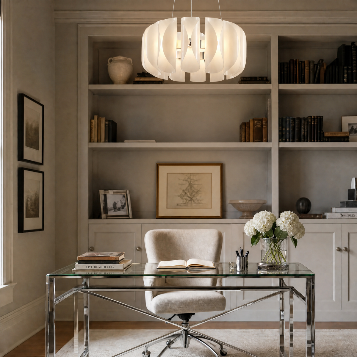 Ilyia Modern Glass Round Chandelier