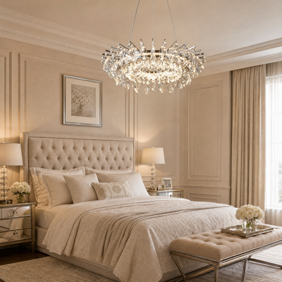 Quenen Round Crystal Chandelier