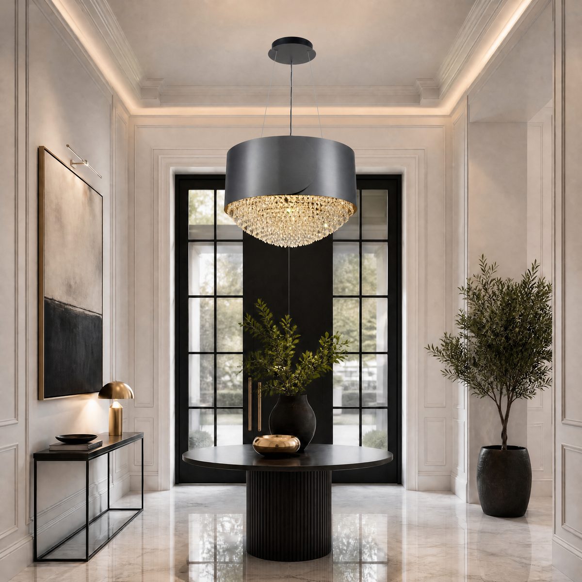 Valis Crystal Pendant Light 28"