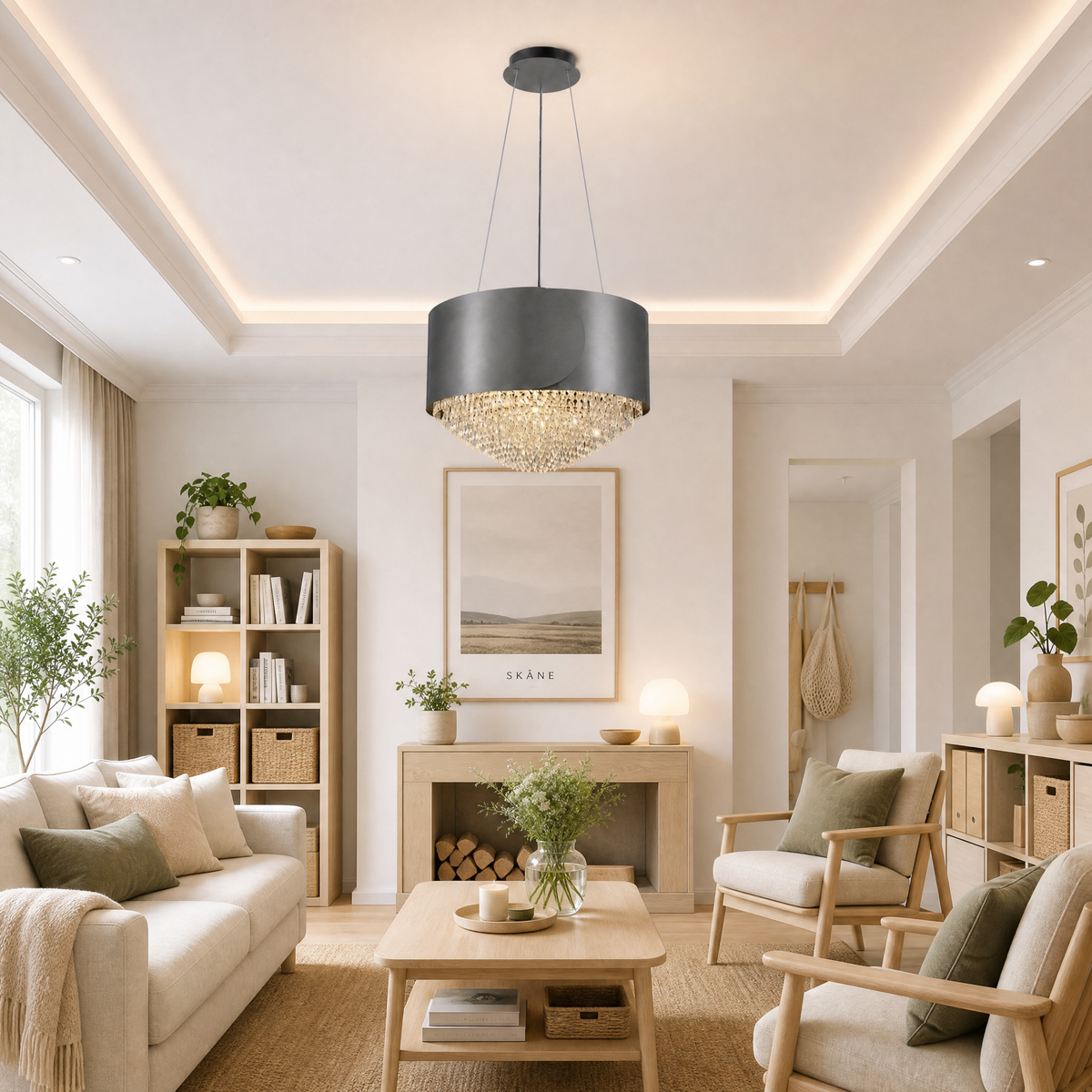 Valis Crystal Pendant Light 28"