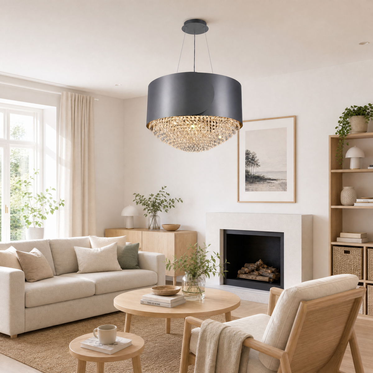 Valis Crystal Pendant Light 28"
