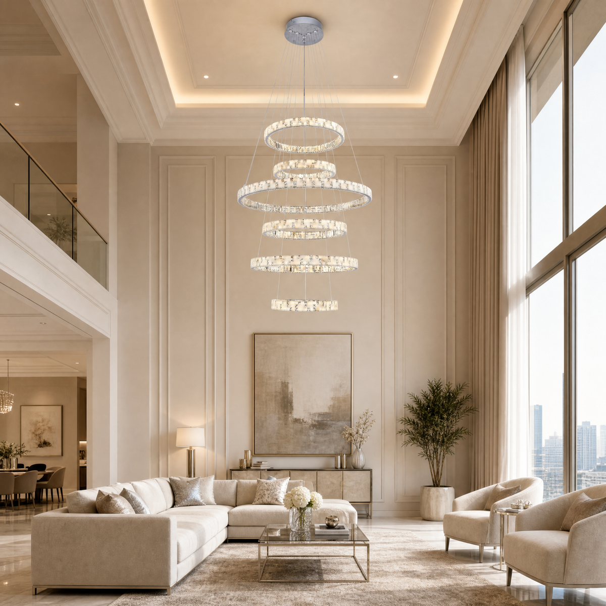 Isaen Crystal Pendant Light 48"