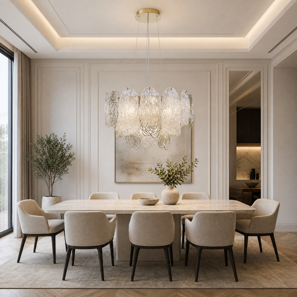 Pryen Artisan Glass Round Chandelier