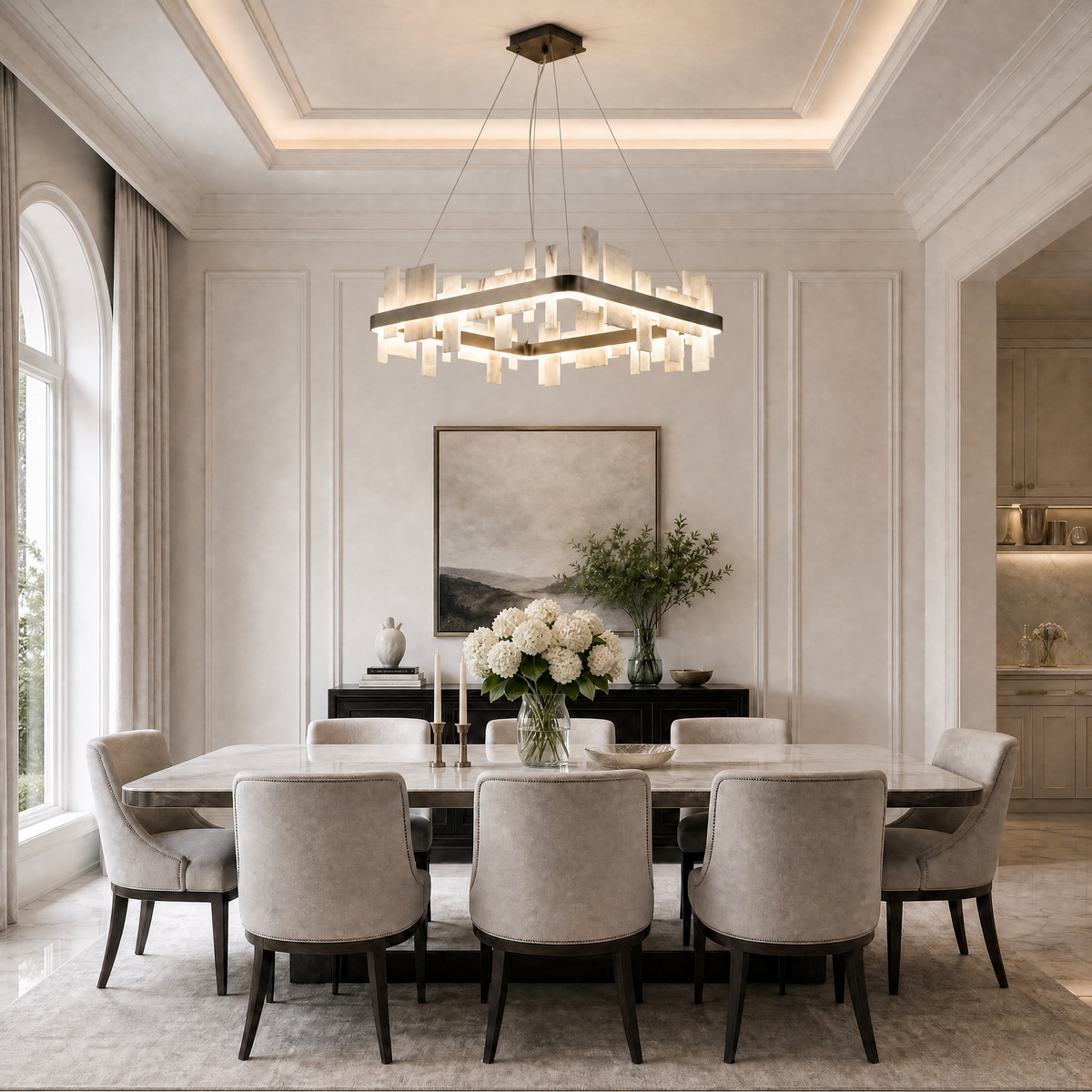 Oraia Natural Stone Chandelier 31"