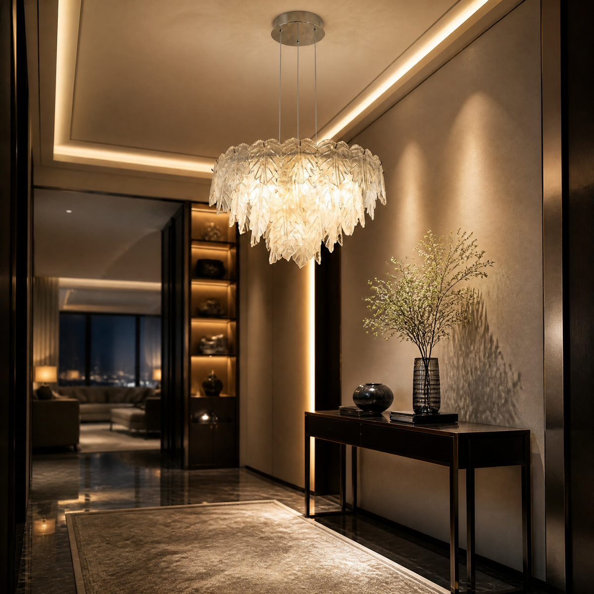 Selia Modern Chrome Chandelier 24" D
