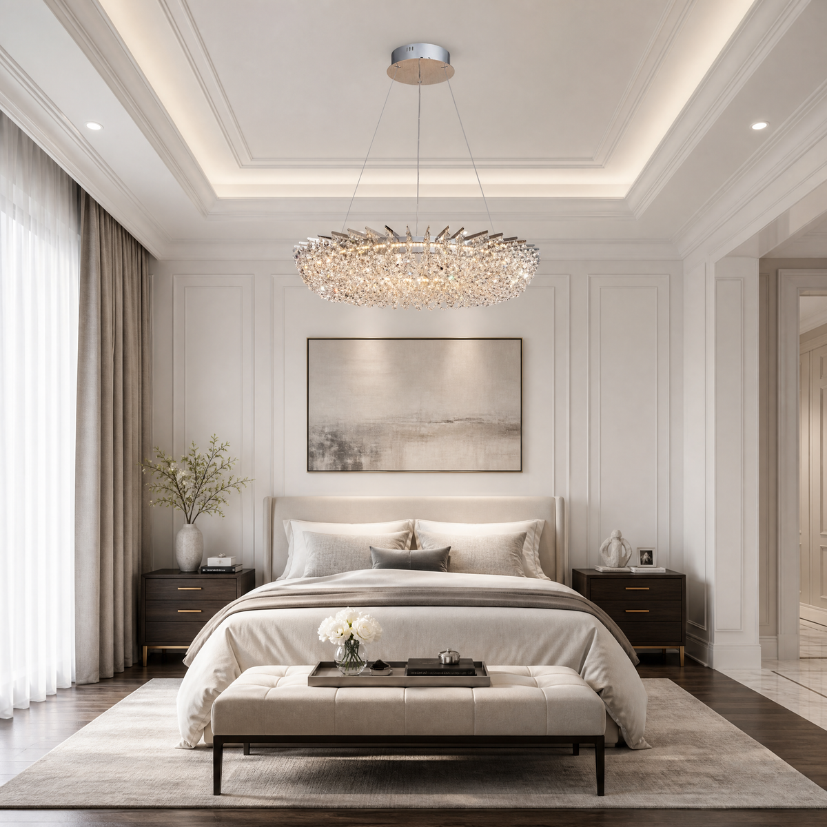 Maris Round Crystal Chandelier