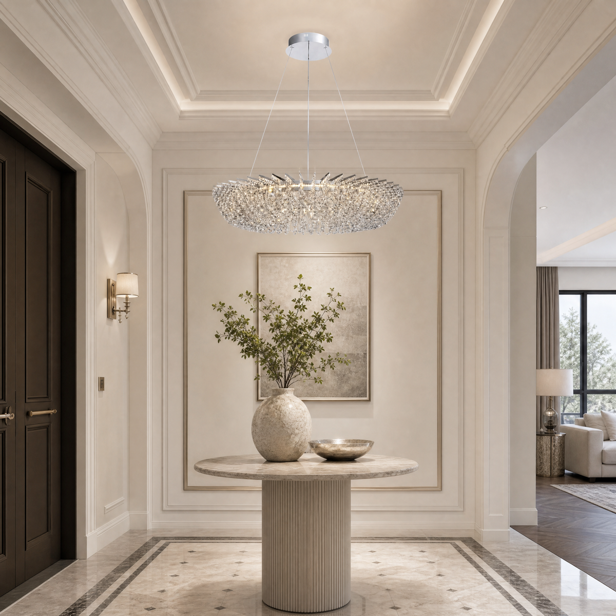 Maris Round Crystal Chandelier