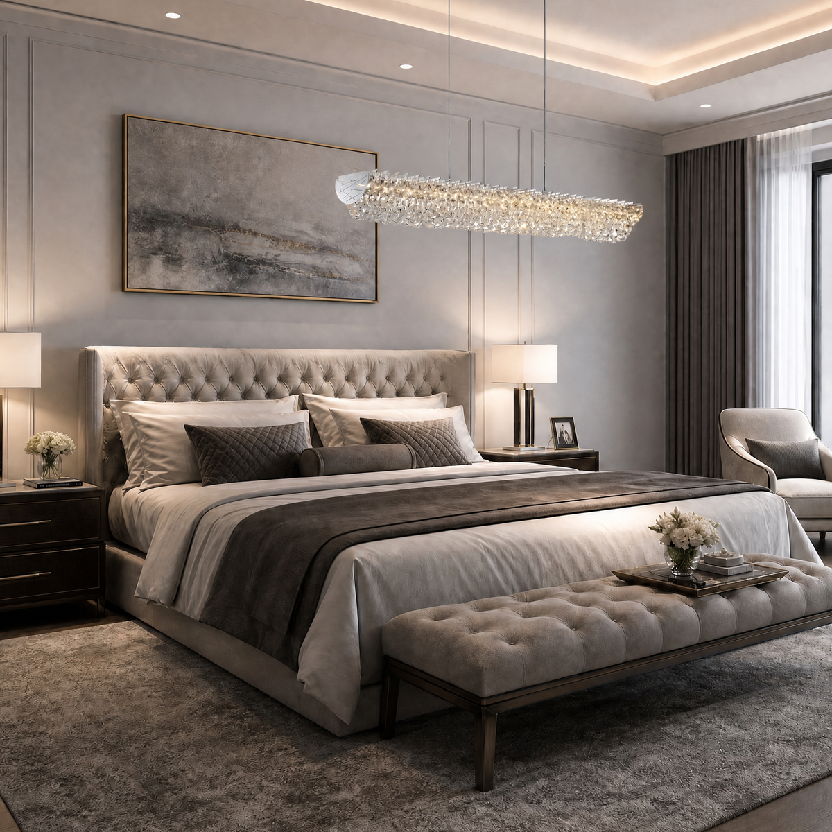 Maris Round Crystal Chandelier
