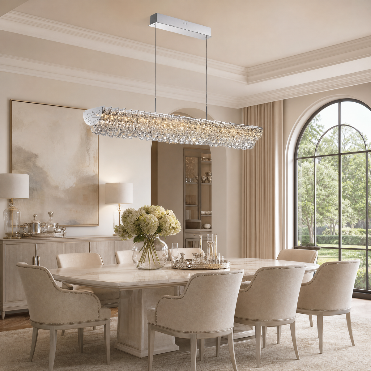 Maris Round Crystal Chandelier