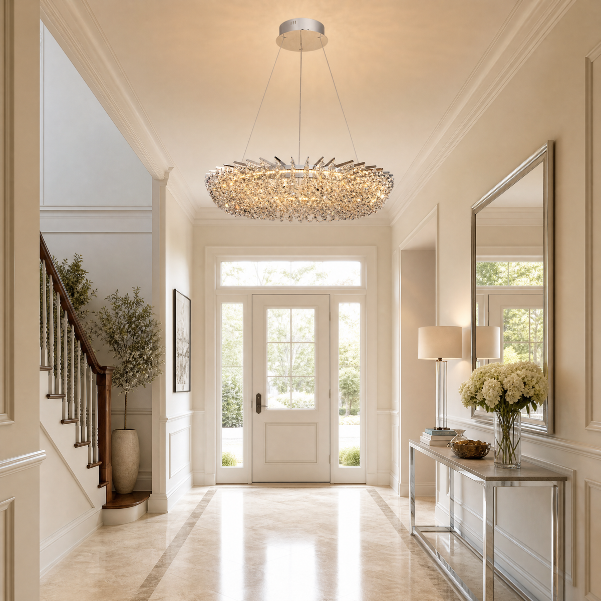 Maris Round Crystal Chandelier