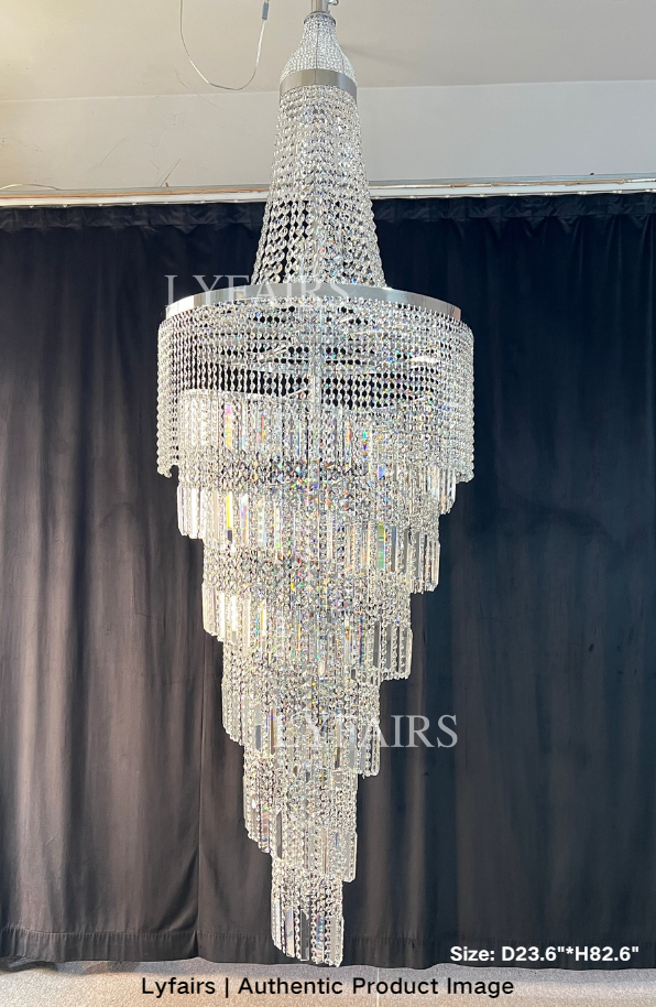 Modern Crystal Tassel Chandelier for Foyer/Staircase
