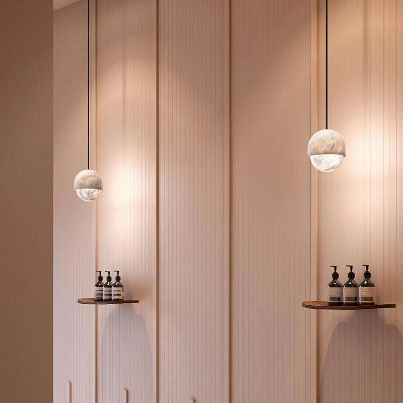 Modern Alabaster Yoko Pendant Light, Upscale Alabaster Pendant Lamp