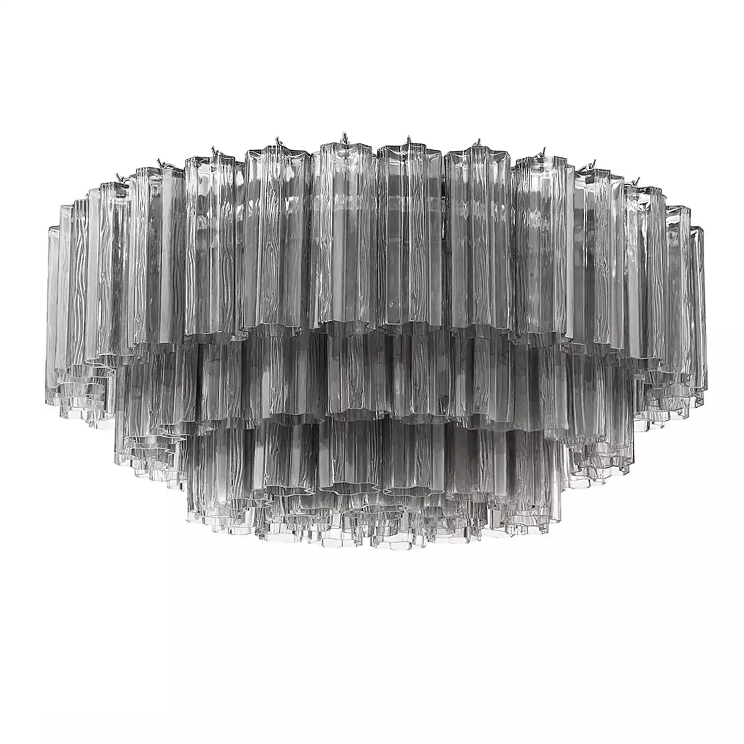 Addis Flushmount 22"/32"-32"-16 Lights-Polished Chrome-Smoke-Arialamps