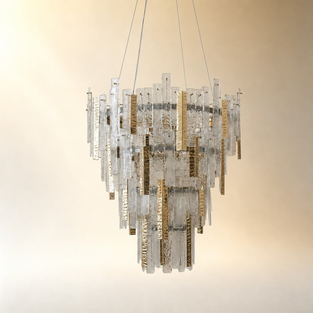 Aelor Textured Glass Round Chandelier