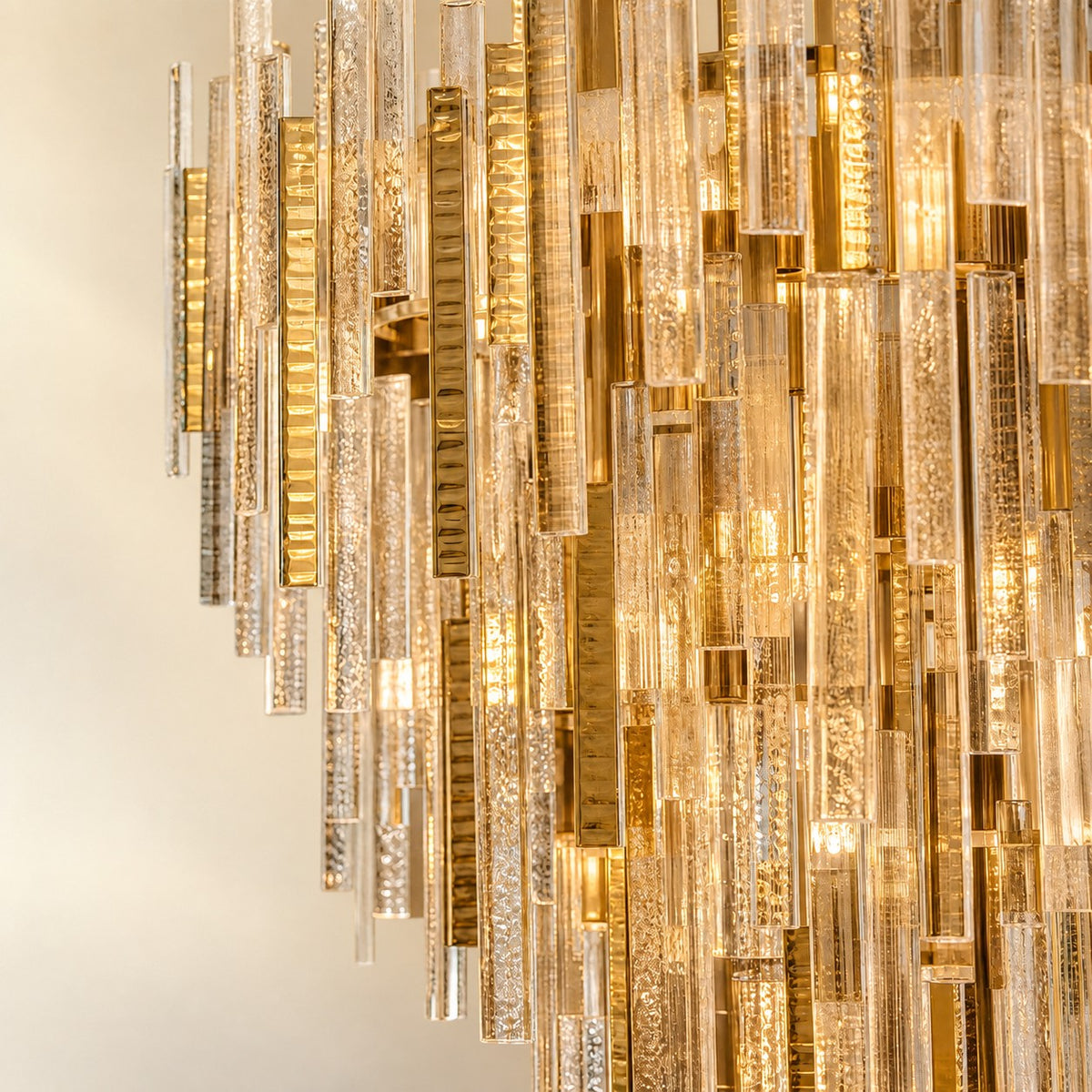 Aelor Textured Glass Round Chandelier