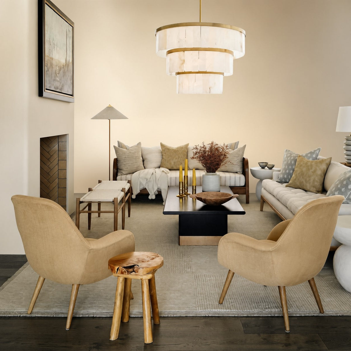 Alabaster 3 Tier Chandelier