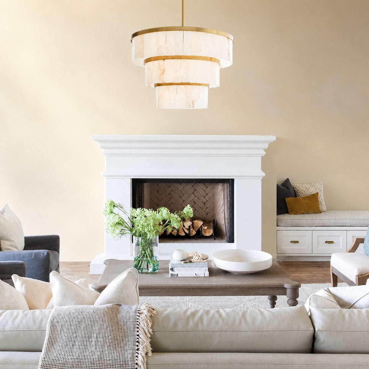 Alabaster 3 Tier Chandelier
