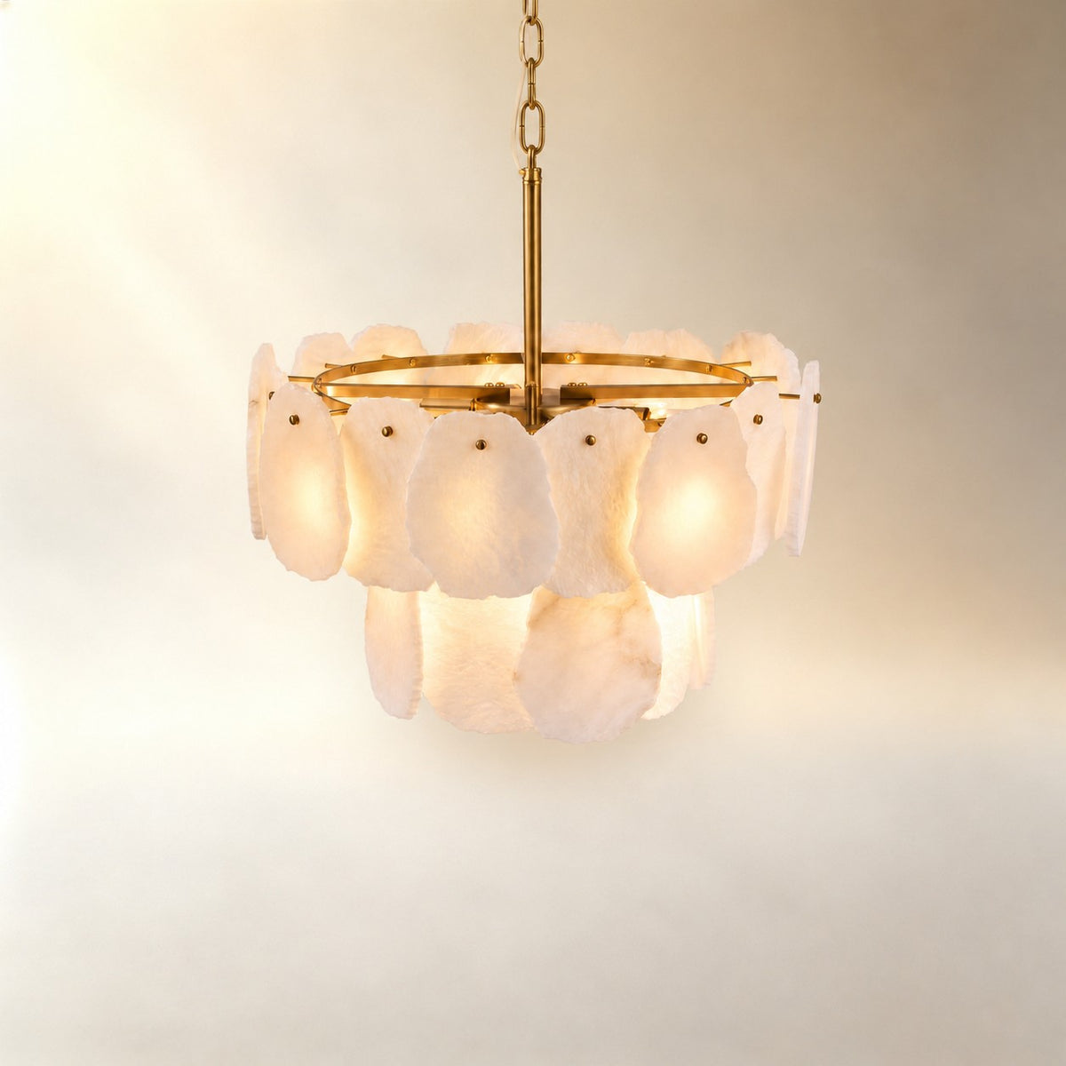 Alabaster Block Round Pendant D600 - Copper