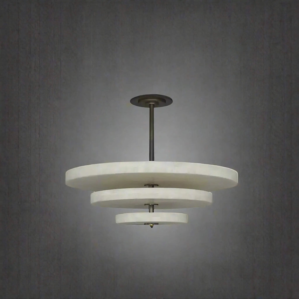Alabaster Bronze & White LED Chandelier – Elegant 33‑Inch