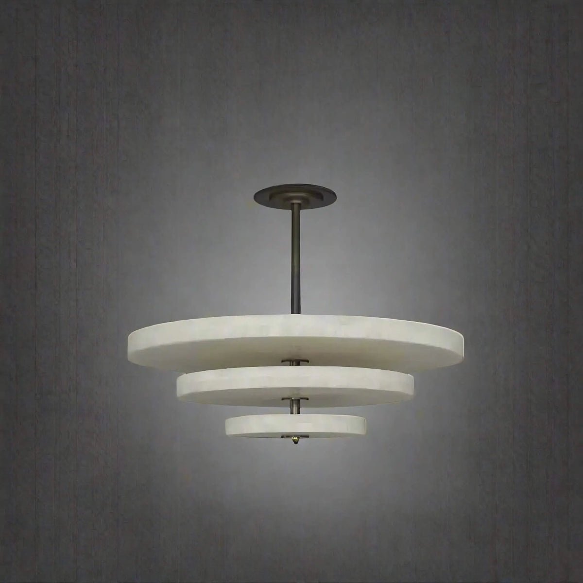 Alabaster Bronze & White LED Chandelier – Elegant 33‑Inch