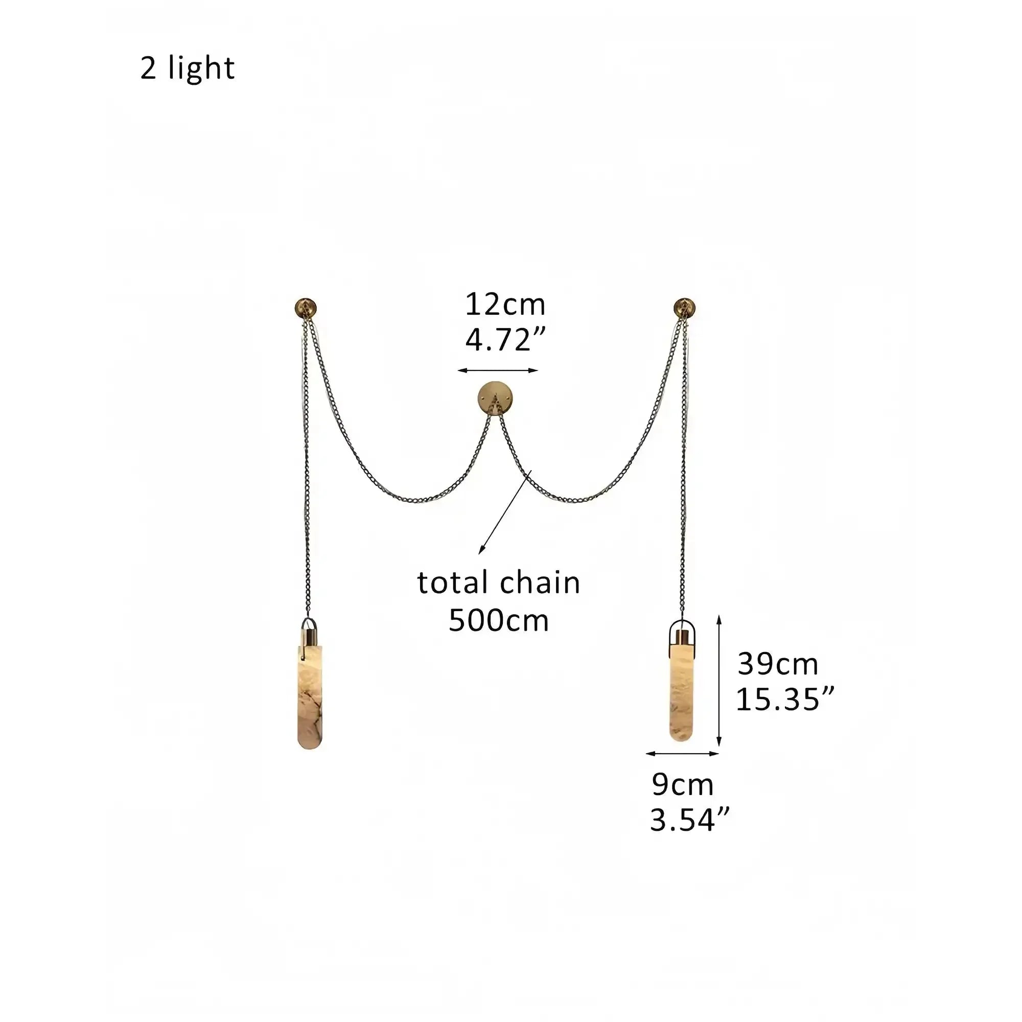 Alabaster Flint 1/2/3/5/7/9/12/15 - Light LED Multi - Drop Pendant - 2 lightsBlushlighting