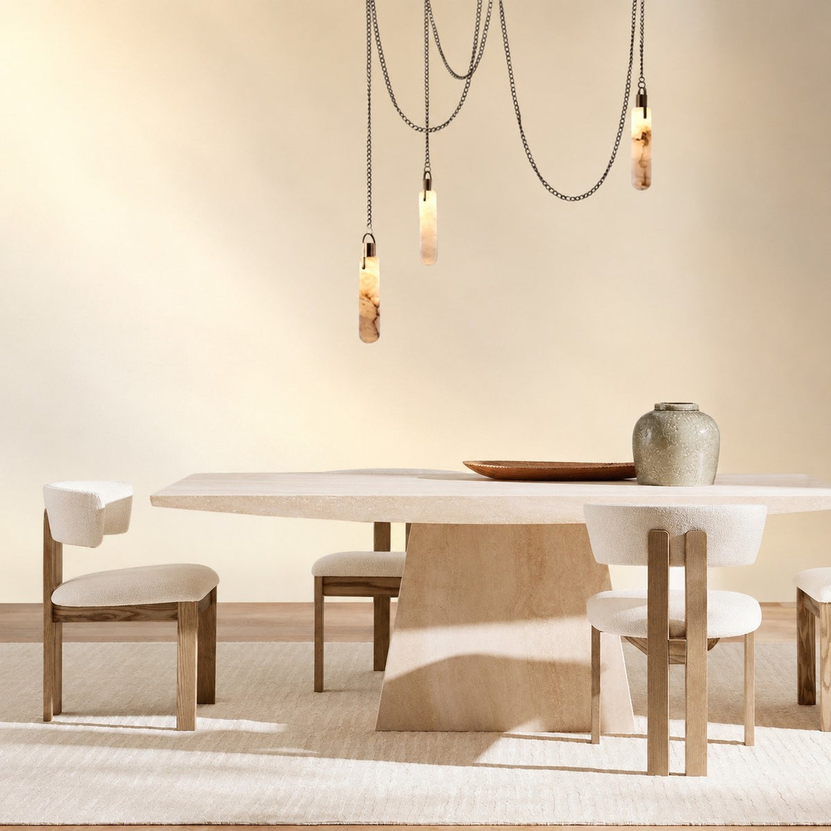Alabaster Flint 3 Light LED Multi-Drop Pendant